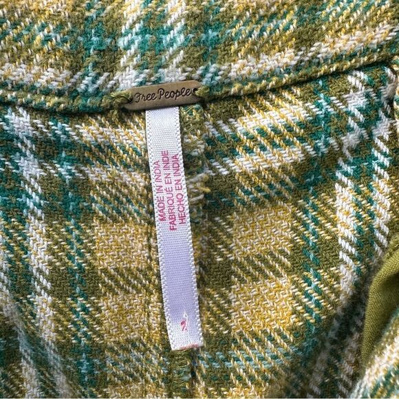 FREE PEOPLE Pants Women  2 Shape Up Trouser Plaid Check Hi Rise Relaxed Fit - Picture 9 of 11